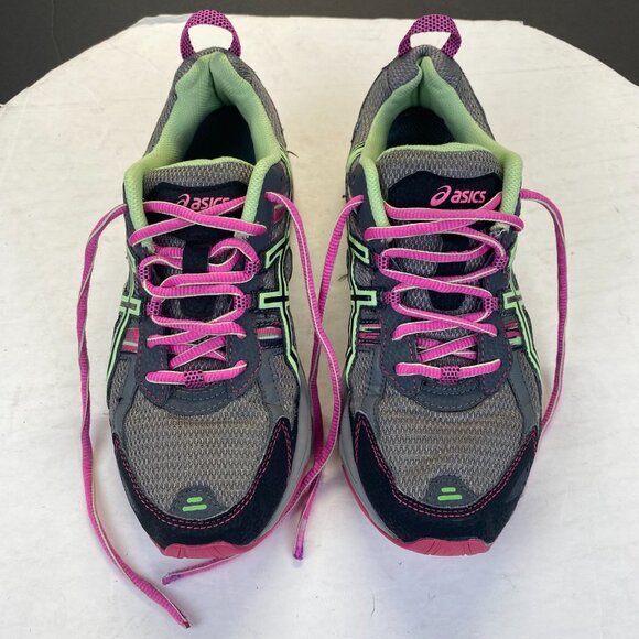 Asics Gel Venture 5 Athletic Running Shoes - T5N9Q - Gray/Lime/Pink - Women 8.5D - Picture 1 of 16